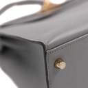 Hermes Epsom Leather Kelly 28 Gris Meyer Handbag