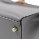 Hermes Epsom Leather Kelly 28 Gris Meyer Handbag