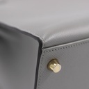 Hermes Epsom Leather Kelly 28 Gris Meyer Handbag