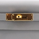 Hermes Epsom Leather Kelly 28 Gris Meyer Handbag