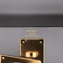 Hermes Epsom Leather Kelly 28 Gris Meyer Handbag