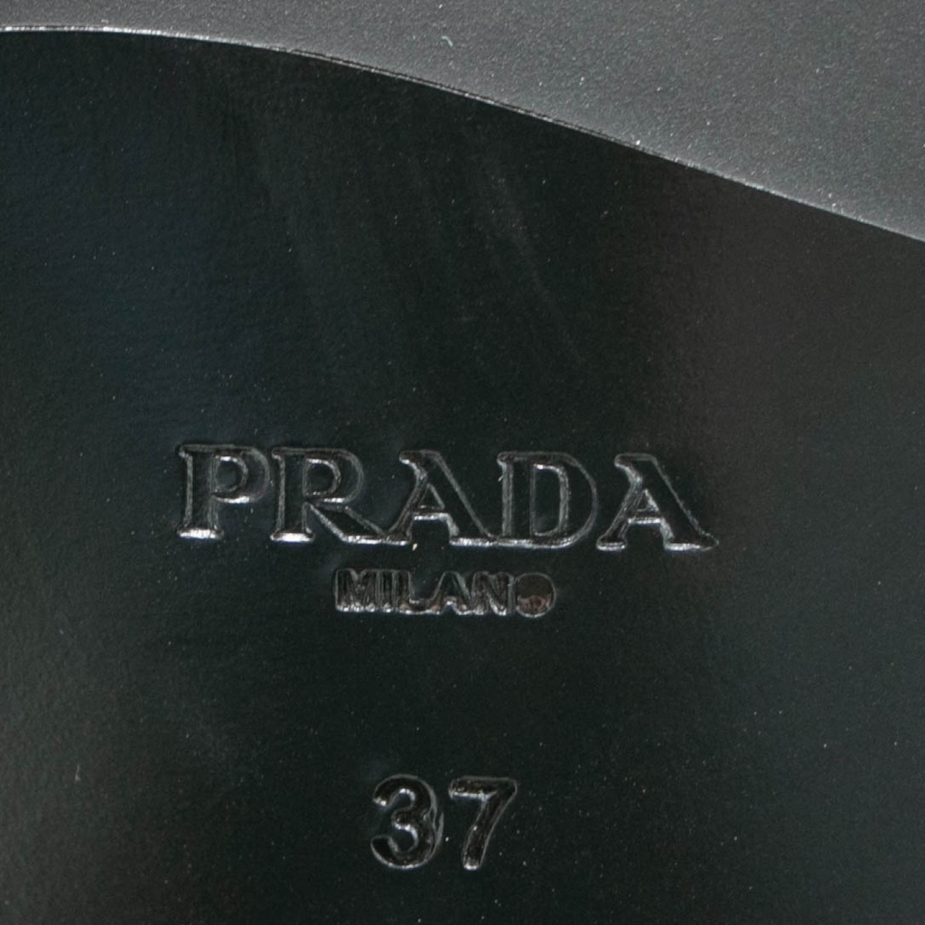 Prada Brushed Leather Loafers Black 1D902M In Size 37