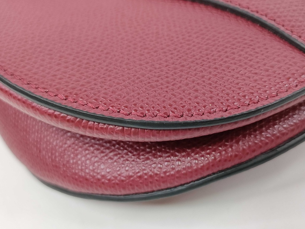 Christian Dior Grained Calfskin Medium Dior Saddle Shoulder Bag Red