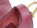 Christian Dior Grained Calfskin Medium Dior Saddle Shoulder Bag Red