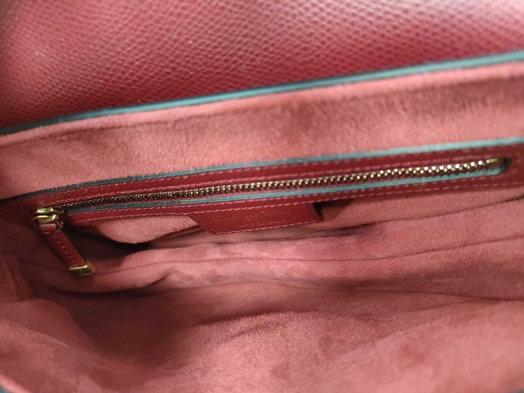 Christian Dior Grained Calfskin Medium Dior Saddle Shoulder Bag Red