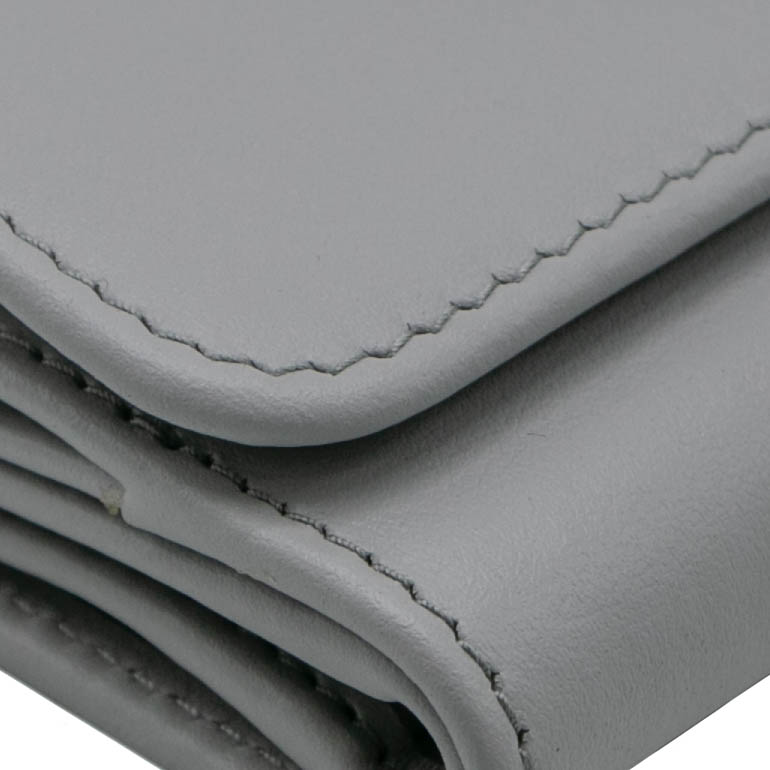 Prada Nappa Triangle Tri-Fold Wallet Grey