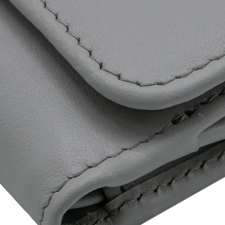 Prada Nappa Triangle Tri-Fold Wallet Grey