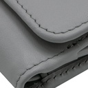 Prada Nappa Triangle Tri-Fold Wallet Grey