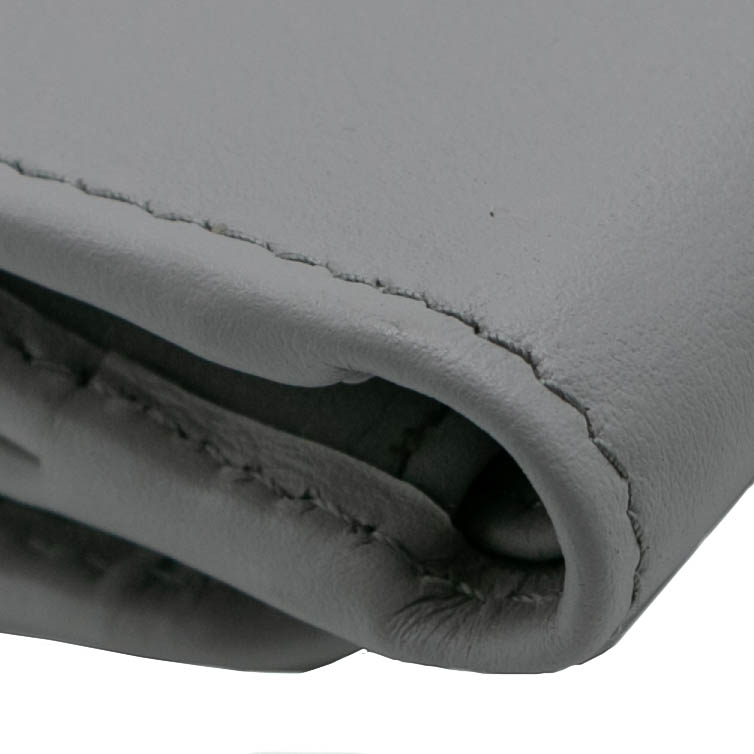 Prada Nappa Triangle Tri-Fold Wallet Grey