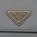 Prada Nappa Triangle Tri-Fold Wallet Grey