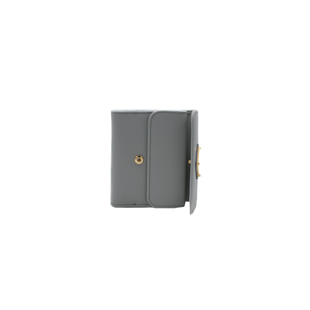 Prada Nappa Triangle Tri-Fold Wallet Grey