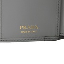 Prada Nappa Triangle Tri-Fold Wallet Grey