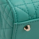 Christian Dior Cannage Lambskin Mini Lady Dior Bag Cobalt Green 