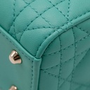 Christian Dior Cannage Lambskin Mini Lady Dior Bag Cobalt Green 