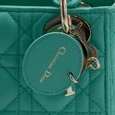 Christian Dior Cannage Lambskin Mini Lady Dior Bag Cobalt Green 