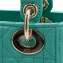 Christian Dior Cannage Lambskin Mini Lady Dior Bag Cobalt Green 