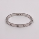 Cartier Love half Diamond Bracelet Size 16 Full Set