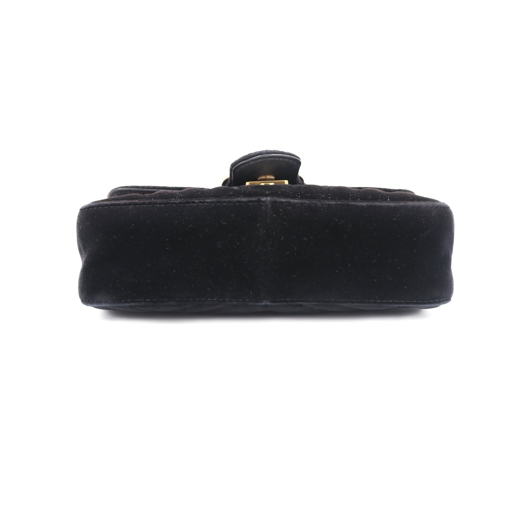 Gucci GG Marmont Mini Bag Matelasse in Black Velvet 446744