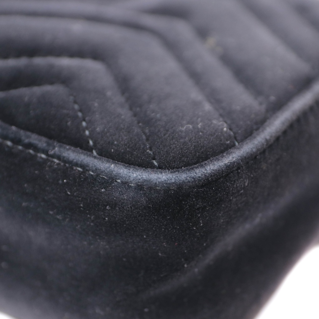Gucci GG Marmont Mini Bag Matelasse in Black Velvet 446744