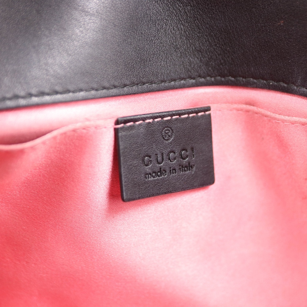 Gucci GG Marmont Mini Bag Matelasse in Black Velvet 446744