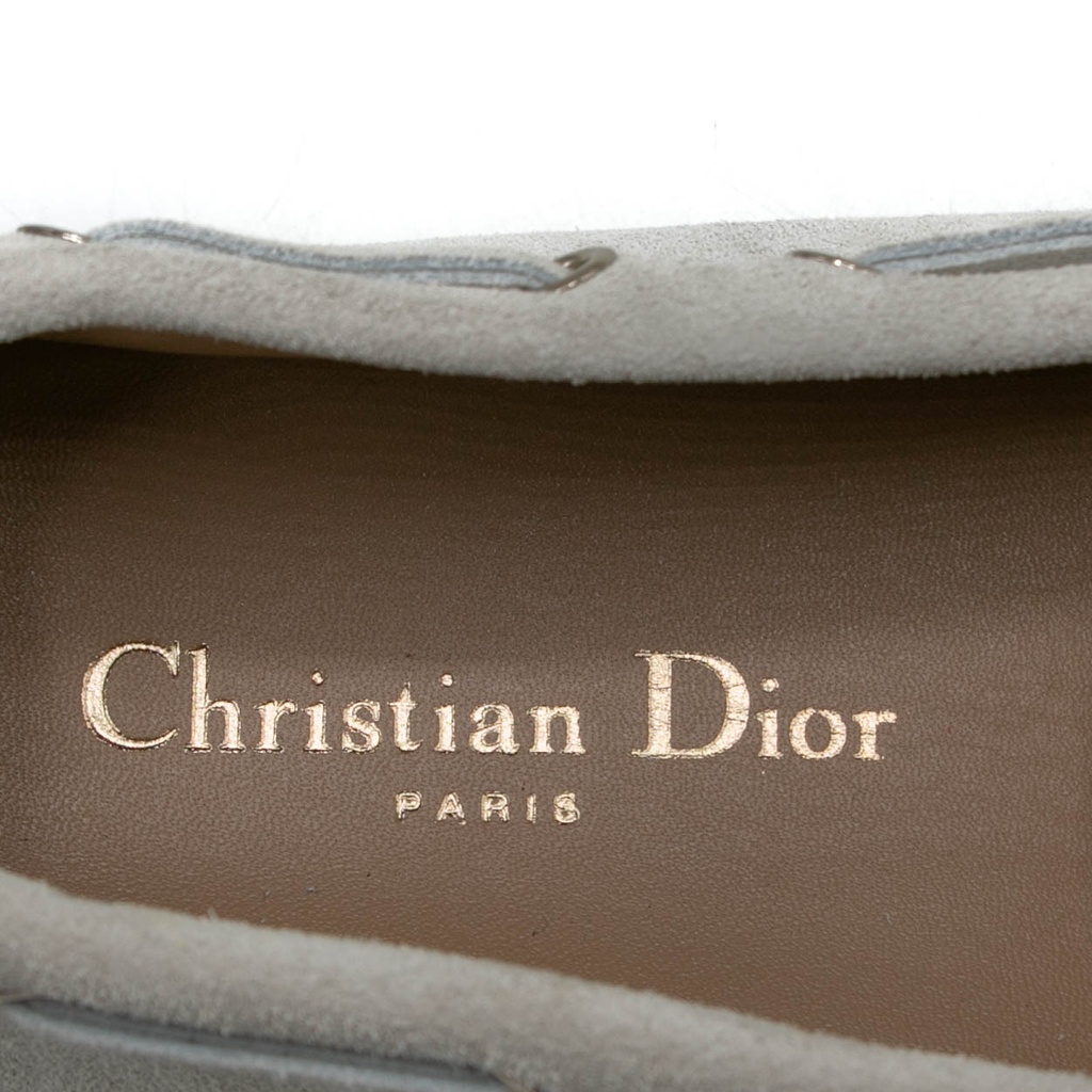 Christian Dior Moccasin Suet Grey In Size 39