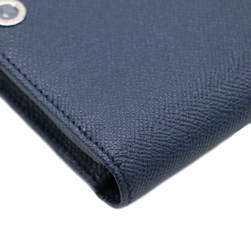 Bulgari Bifold Blue Calf Leather Wallet