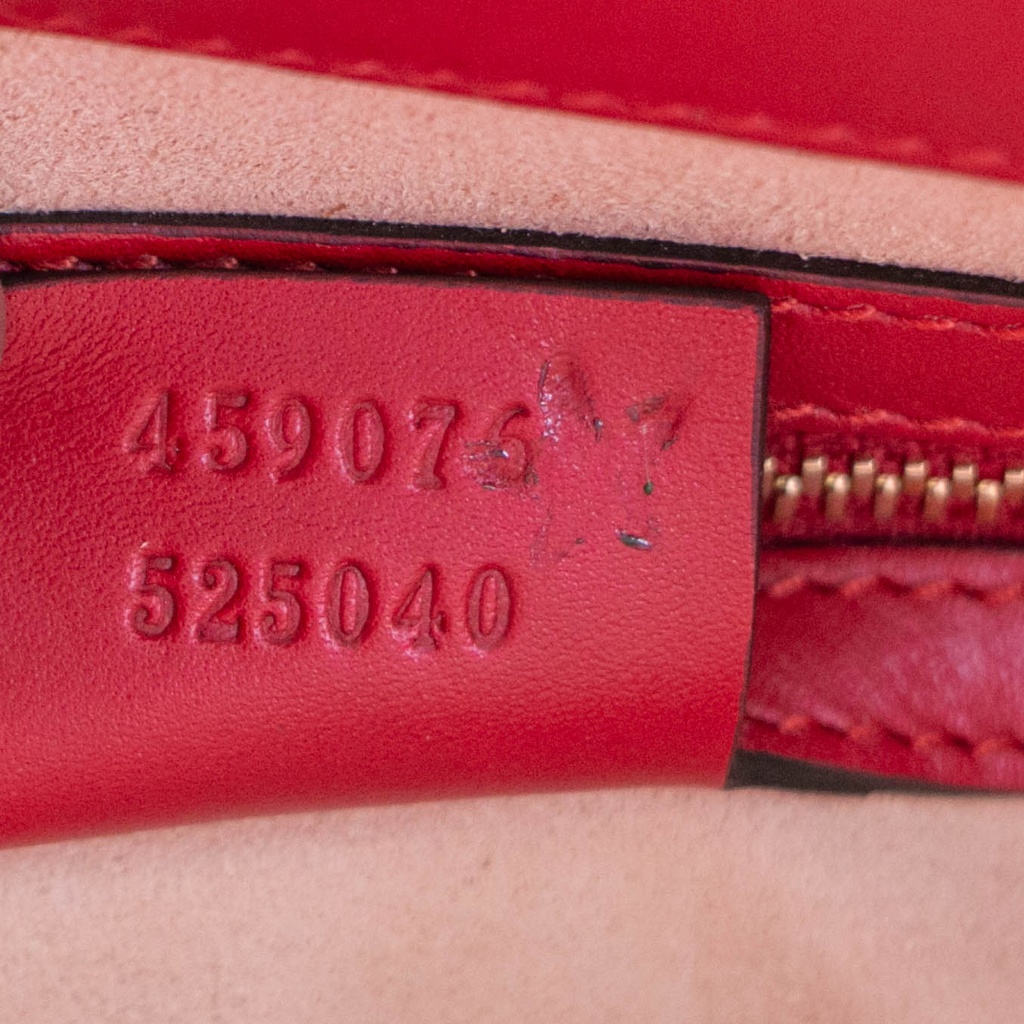 Gucci Nymphaea Bamboo Shoulder Hand Bag Red