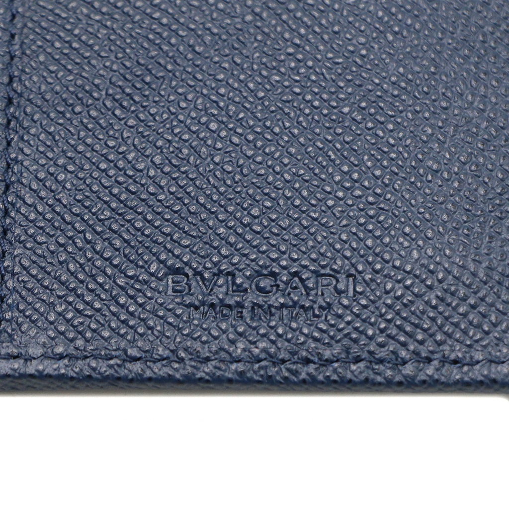 Bulgari Bifold Blue Calf Leather Wallet