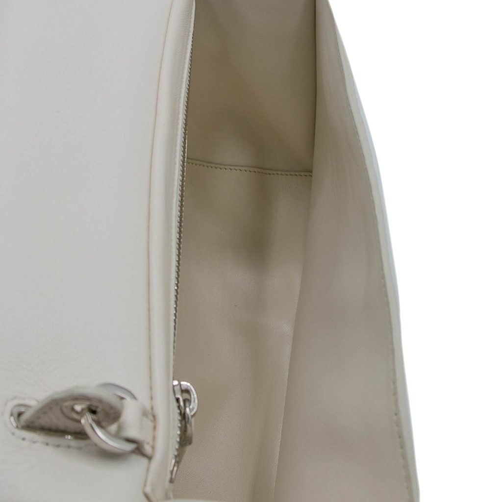 Prada Glace Crossbody Shoulder Bag White Leather 1BD296