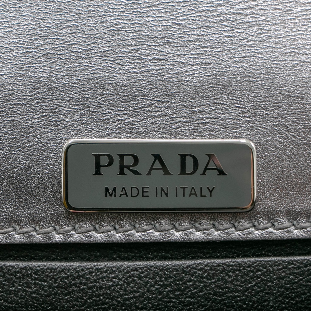 Prada Saffiano-Trimmed Vitello Metal Cahier Bag