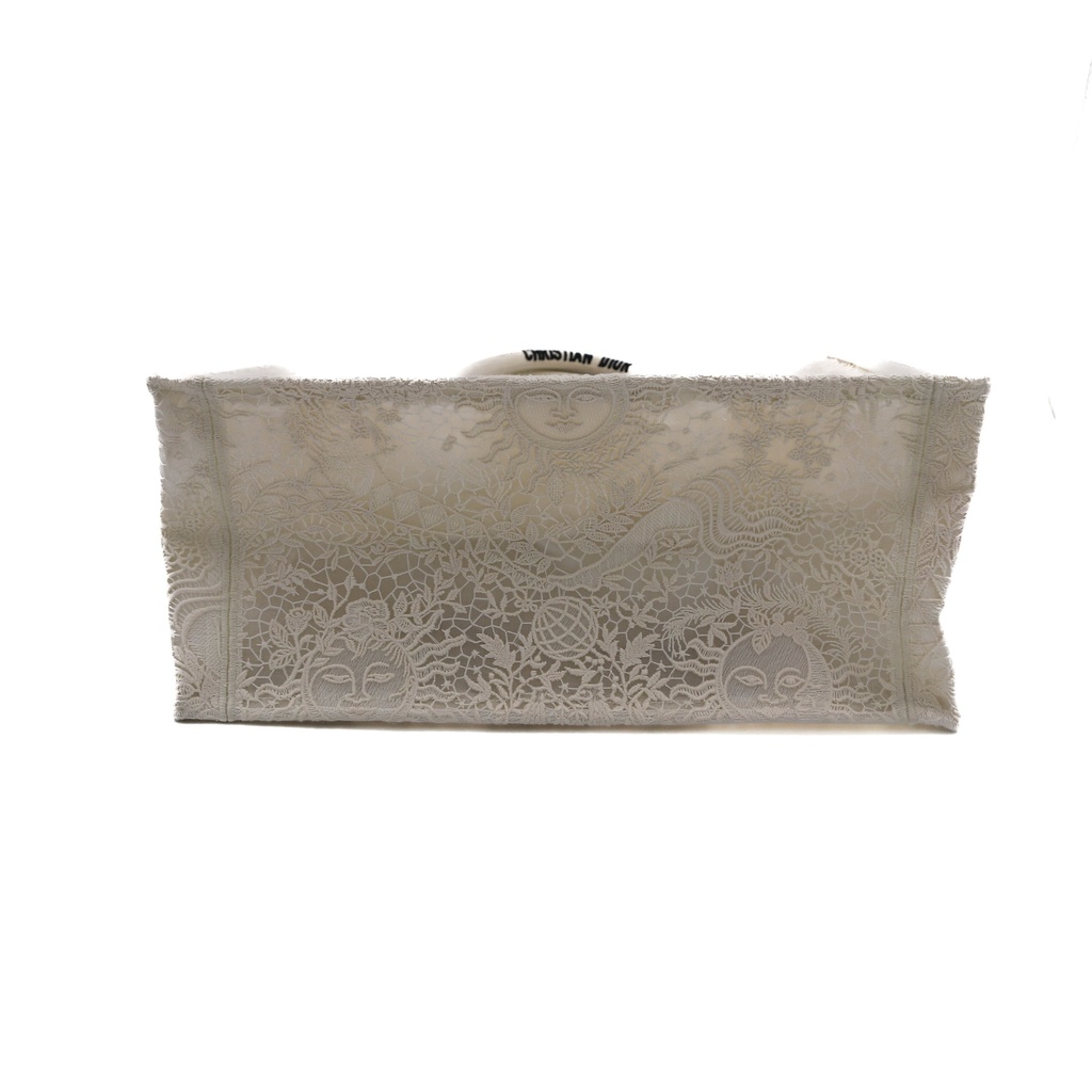 Christian Dior Medium Canvas White Sun Embroidery Book Tote