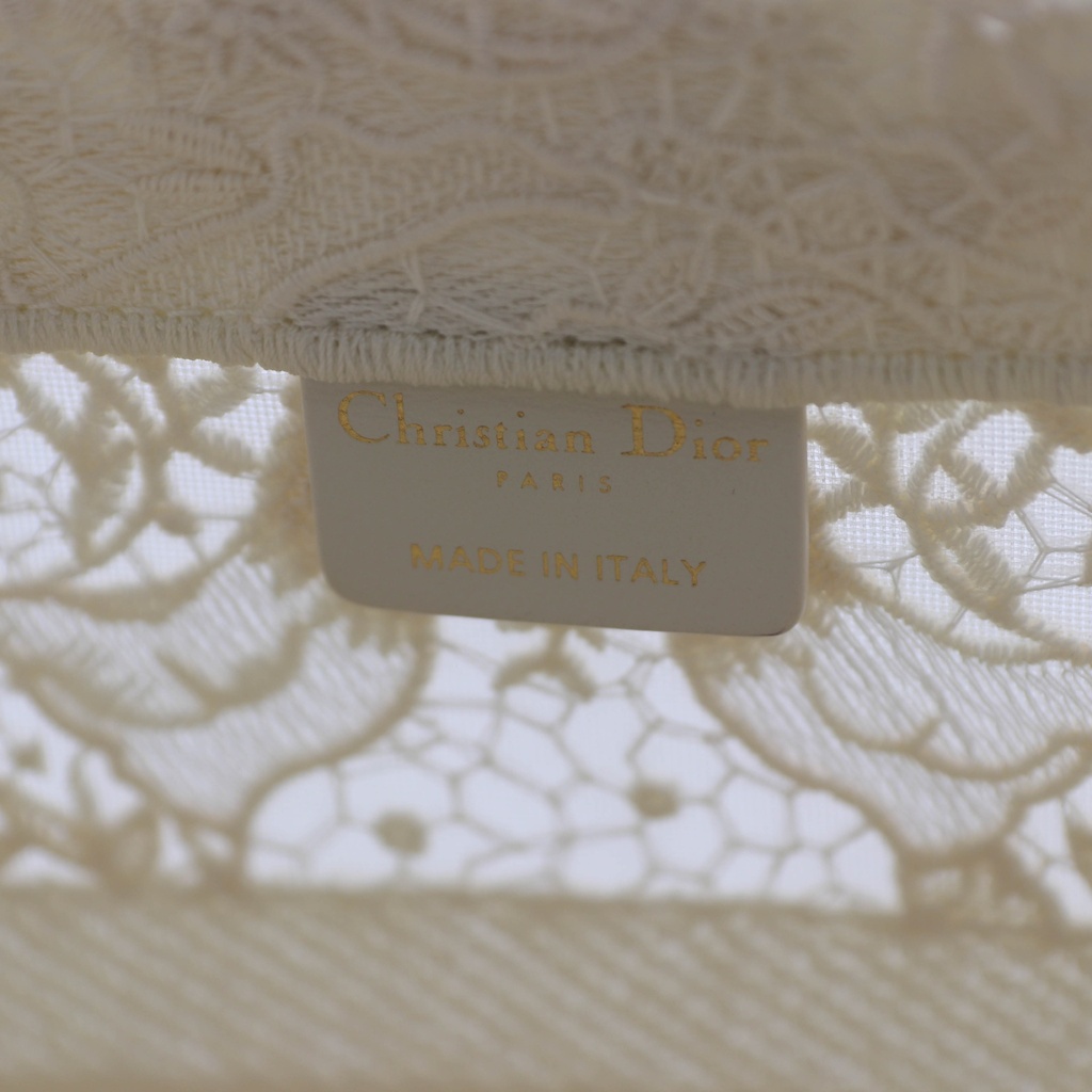 Christian Dior Medium Canvas White Sun Embroidery Book Tote