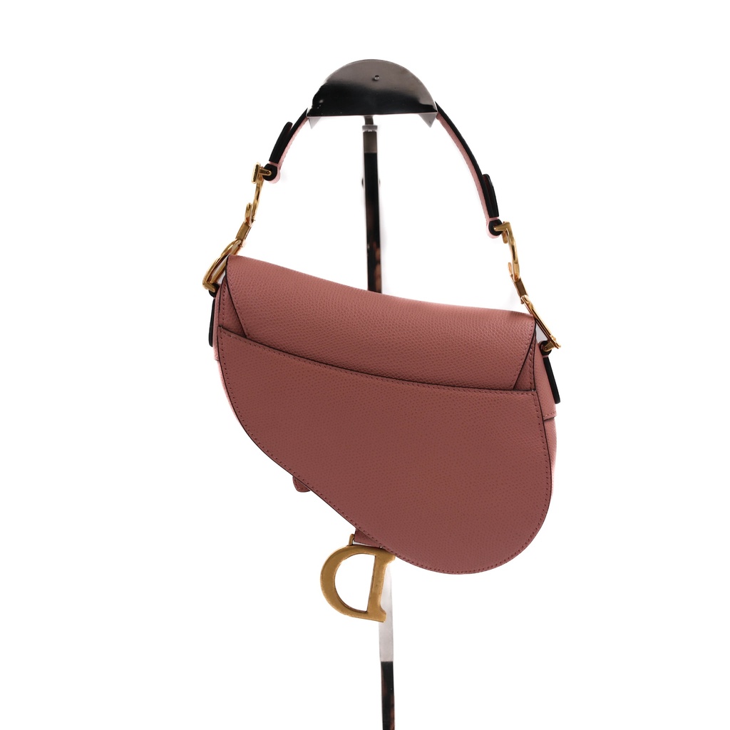 Christian Dior Calfskin Nude Pink Mini Saddle Bag