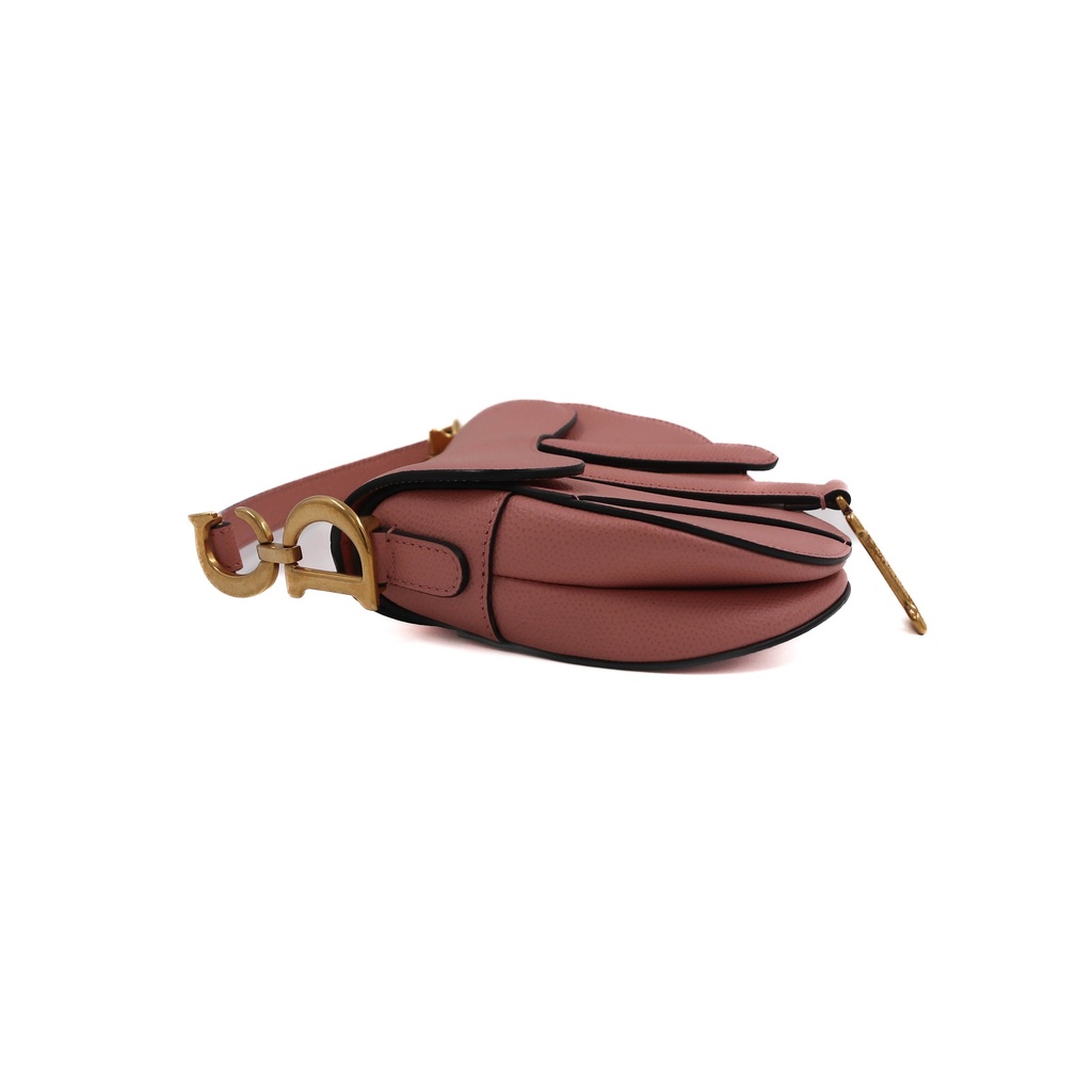 Christian Dior Calfskin Nude Pink Mini Saddle Bag