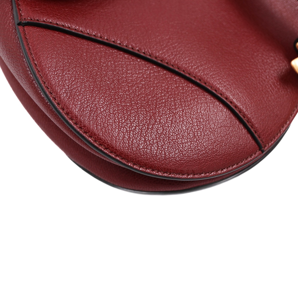 Christian Dior Medium Leather Saddle Bag Red