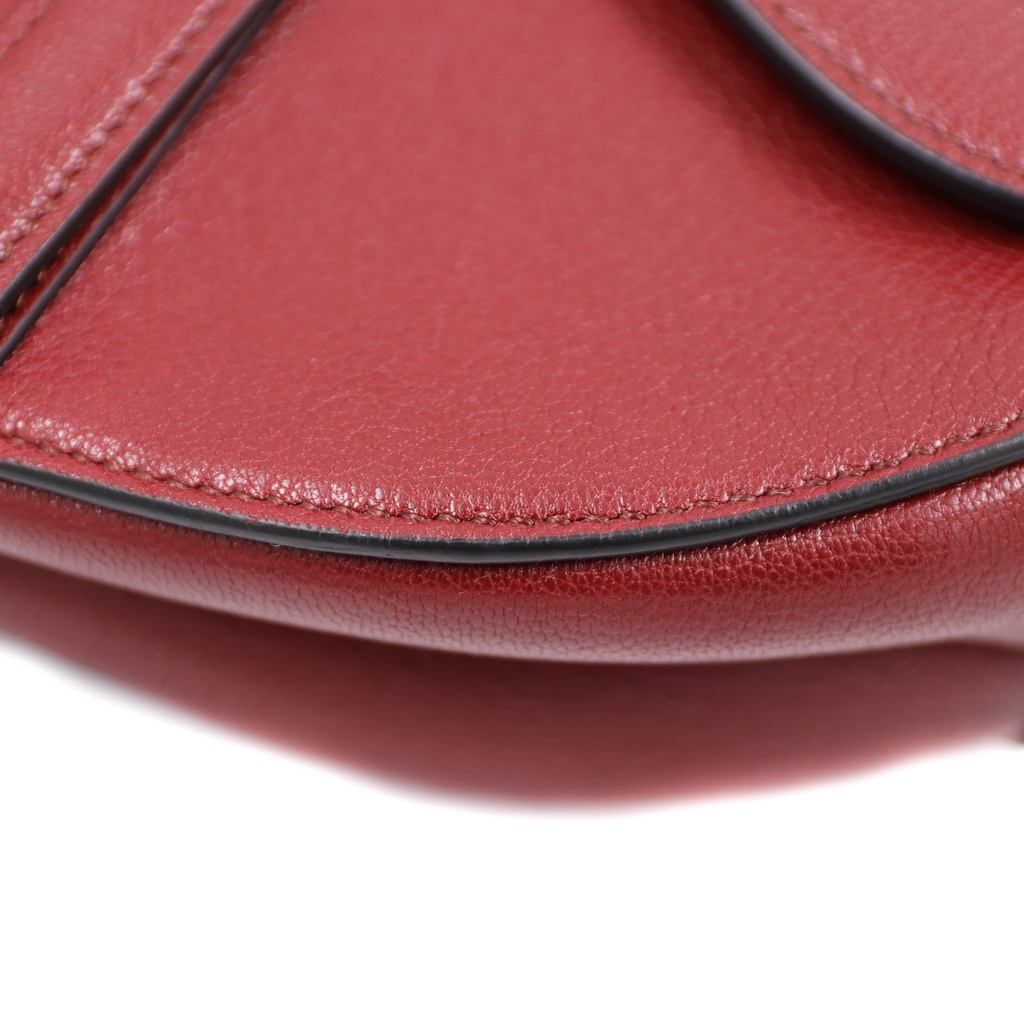 Christian Dior Medium Leather Saddle Bag Red