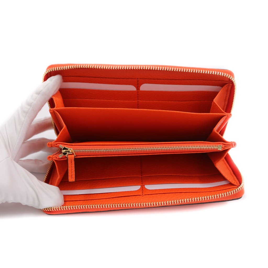 Gucci Leather Continental Orange Wallet 658691