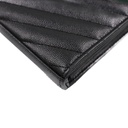 Yves Saint Laurent Chevron Cassandre Wallet on Chain Black