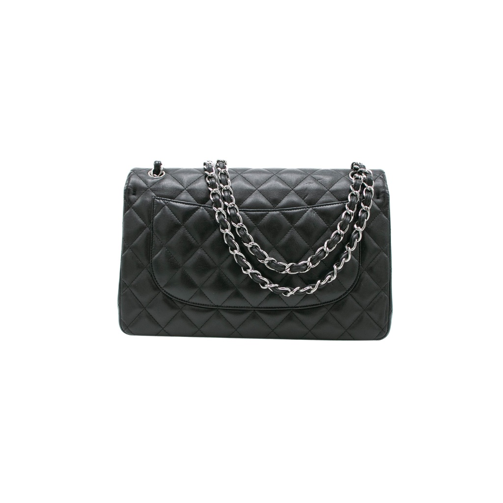 Chanel Classic Jumbo Calfskin/Lambskin Double Flap Black Handbag