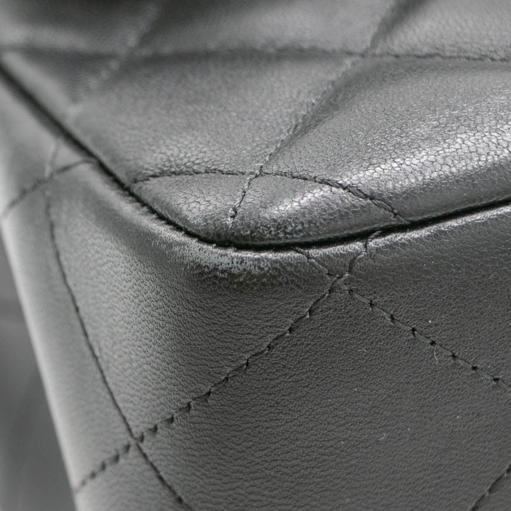 Chanel Classic Jumbo Calfskin/Lambskin Double Flap Black Handbag