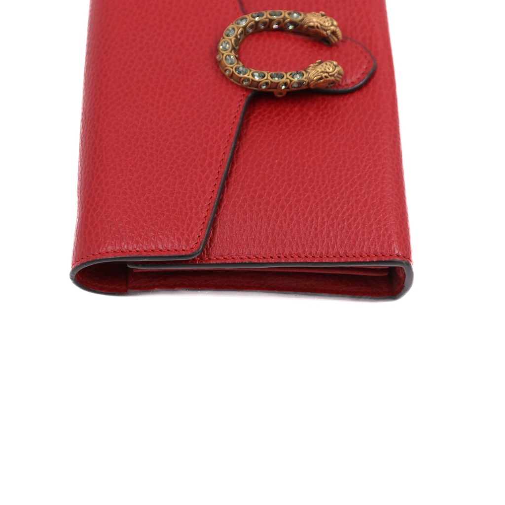 Gucci Calfskin Mini Dionysus Red Wallet on Chain