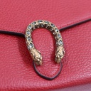 Gucci Calfskin Mini Dionysus Red Wallet on Chain