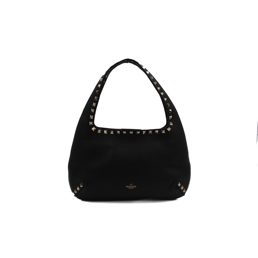 Valentino Rockstud Leather Shoulder Bag Black