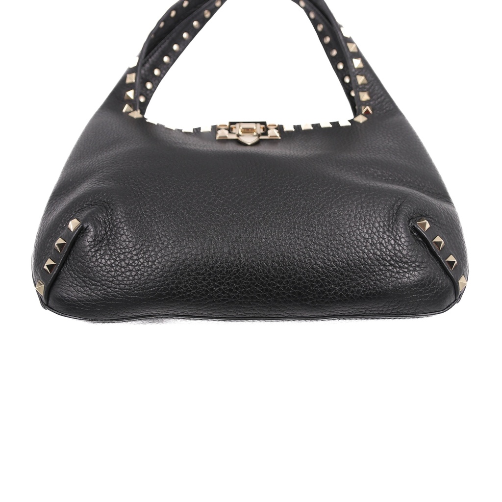 Valentino Rockstud Leather Shoulder Bag Black
