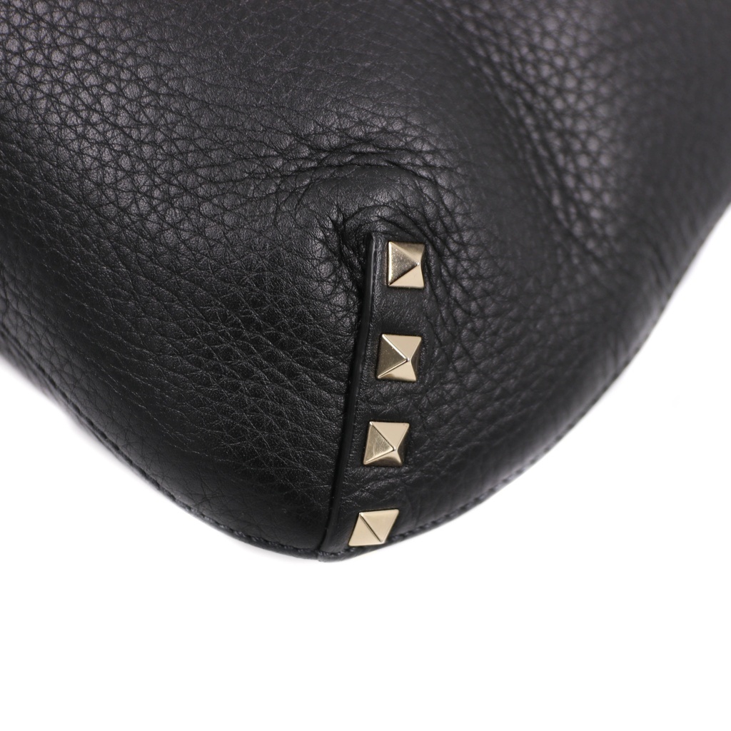 Valentino Rockstud Leather Shoulder Bag Black