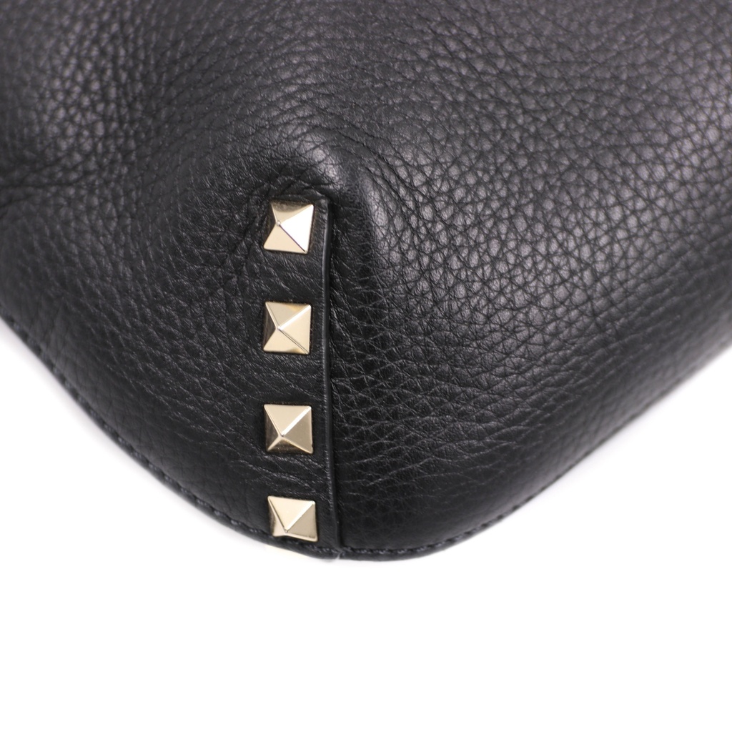 Valentino Rockstud Leather Shoulder Bag Black