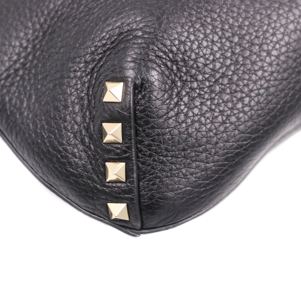 Valentino Rockstud Leather Shoulder Bag Black