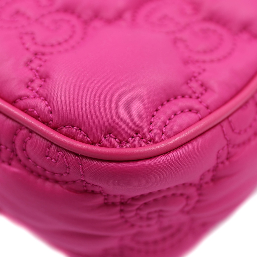 Gucci GG Matlasse Nylon Shoulder Bag Pink
