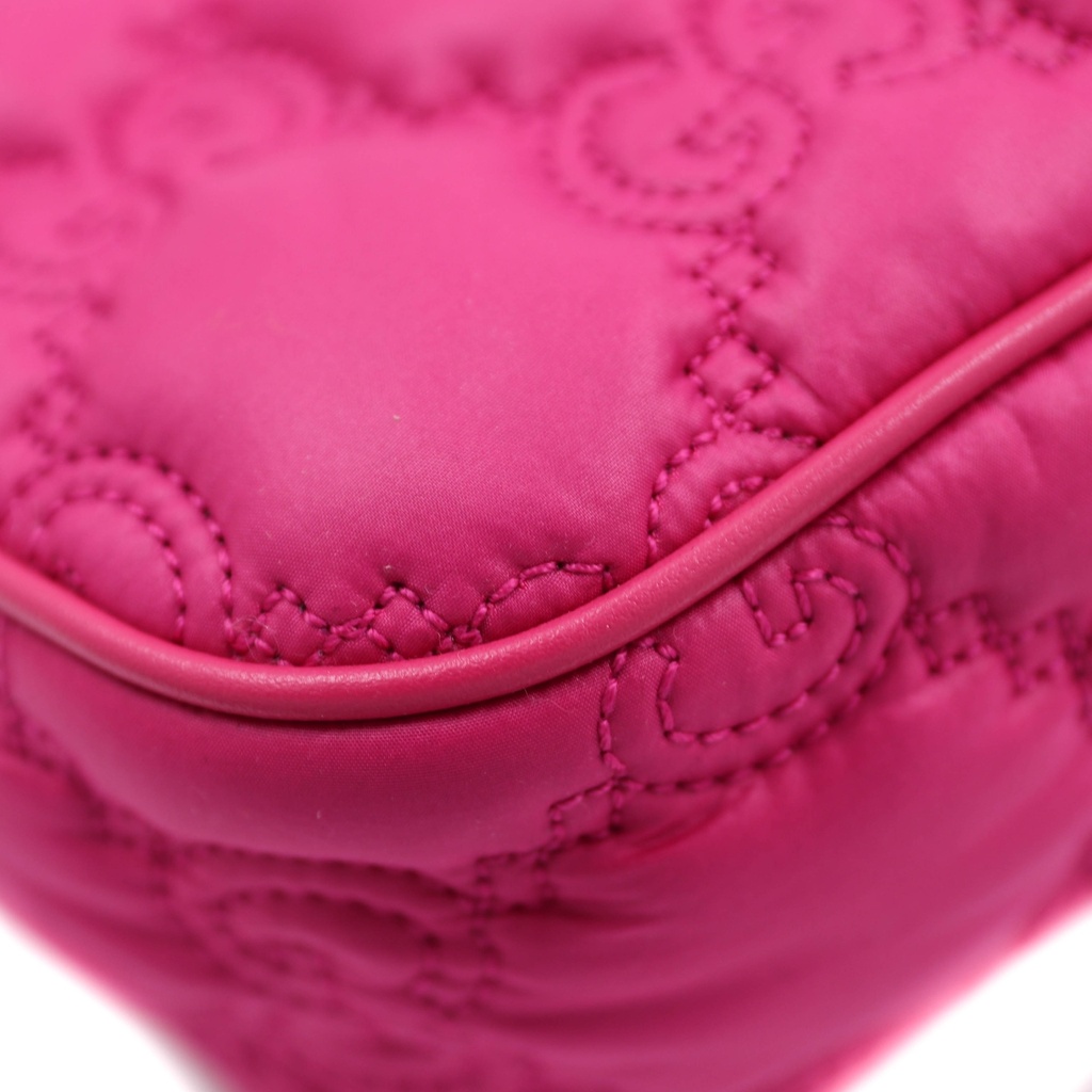 Gucci GG Matlasse Nylon Shoulder Bag Pink
