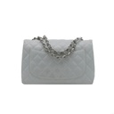 Chanel Quilted Caviar Skin Classic Single Flap Jumbo White